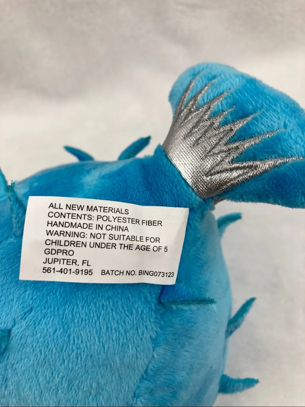 Royal Caribbean Royal Bingo B3 Puffer Fish Plush Stuffed Animal Toy NWT 7”